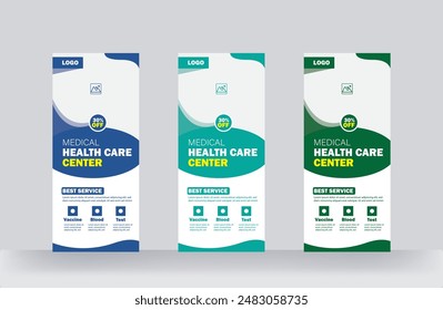 medical health roll up banner promotion rack card street business events presentations meeting design template