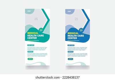 Medical Health Rollup Professional Banner hospital template design