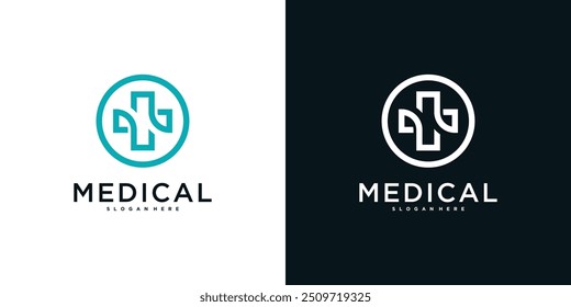 Diseño del logotipo del símbolo de los servicios de salud médica. Vector de Premium