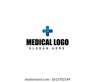 Medical health services symbol logo design. Premium Vector