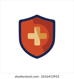 medical health shield icon in retro style