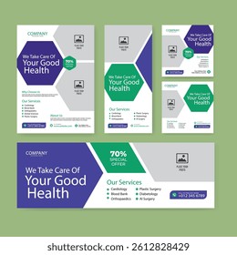 Medical Health Social Media Posts, Medical medical promotion square web banner, healthcare social media, healthcare banner, doctor banner set
