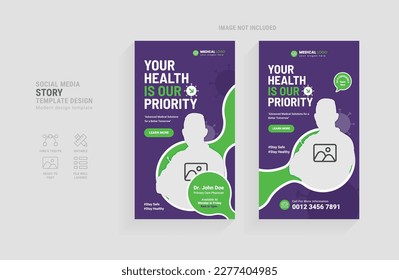 Medical Health social media stories template design