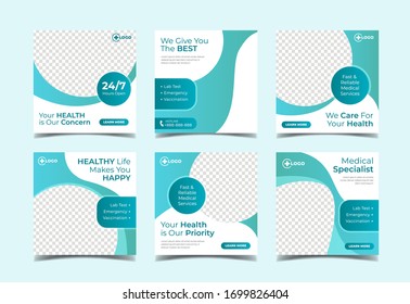 Medical Health Square Banner For Social Media Post Template