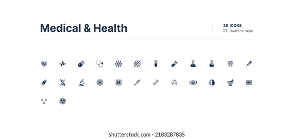 Medical and Health UI Icons Pack Duotone Style