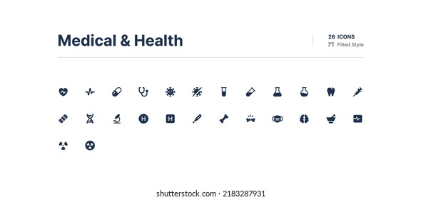 Medical and Health UI Icons Pack Filled Style