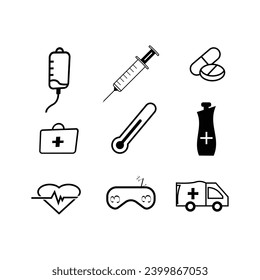 Medical health vector art Icons