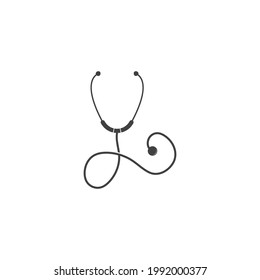 Medical health vector health logo with cross and stethoscope icon symbol. This logo is suitable for hospital and clinic.