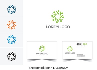 Medical, health, yoga logo business card design.