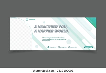 Medical healthcare abstract background banner. social media cover template.