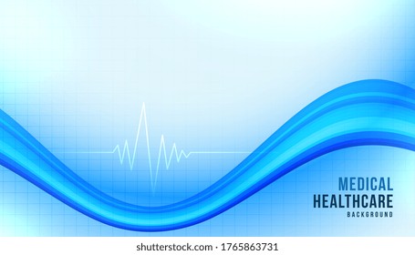 medical healthcare background with blue wavy shape