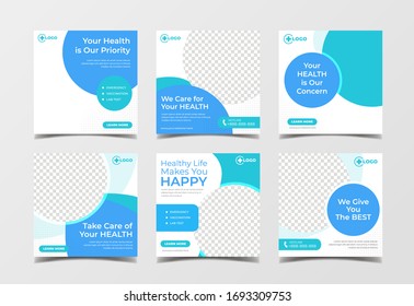Medical healthcare banner for flyer and social media post template