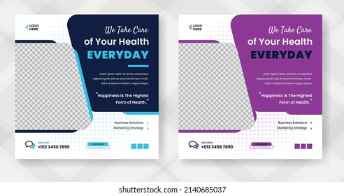 Medical and Healthcare banner or Horizontal banner for social media post template