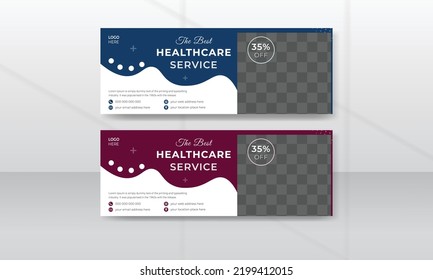 Medical Healthcare banner modern social media cover design template.