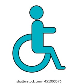 Medical healthcare blue handicap symbol, vector illustration graphic design.