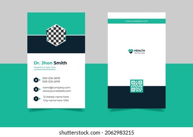 Medical  Healthcare Business Card Template Vector. Dental Business Card