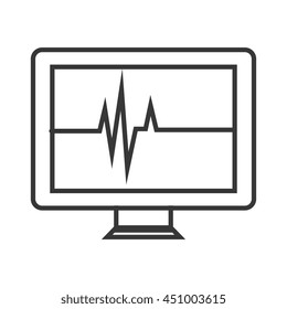 Medical healthcare cardio waves isolated flat icon, vector illustration graphic design.