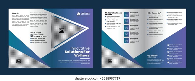Medical and Healthcare Center Bifold Brochure Design or Hospital  Business Multipurpose Brochure template