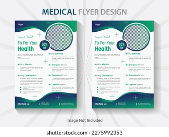 medical healthcare clinic doctor flyer design template. modern vector medical poster print design template.