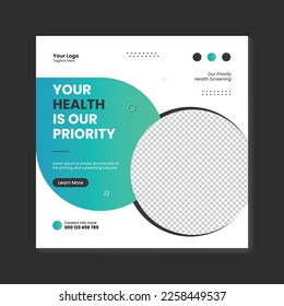 Medical healthcare corporate social media instagram post and web banner
