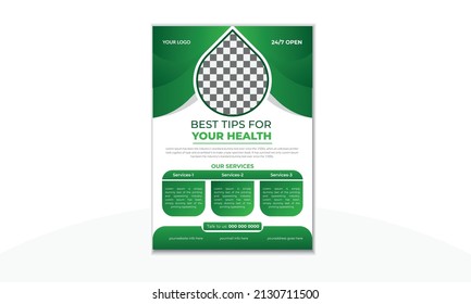 Medical Healthcare cover a4 template design for a report and medical brochure design, flyer, leaflets decoration for printing and presentation vector illustration And coronavirus Vaccination 