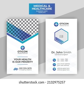 Medical  Healthcare or doctor business card or visiting card template design  Premium Vector