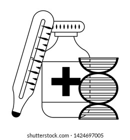 Medical healthcare elements and supplies vector illustration graphic design