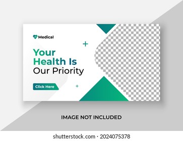 Medical healthcare, exercise youtube thumbnail, Video thumbnail template.