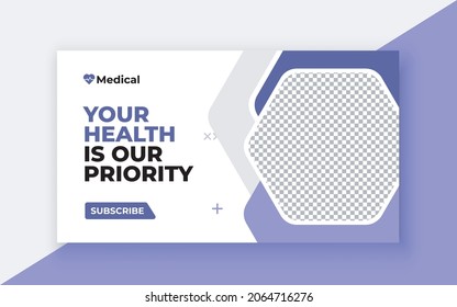 Medical healthcare, exercise youtube thumbnail, Video thumbnail template.