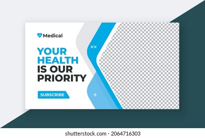 Medical Healthcare, Exercise Youtube Thumbnail, Video Thumbnail Template.