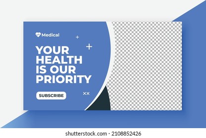 Medical healthcare, exercise youtube thumbnail, Video thumbnail template