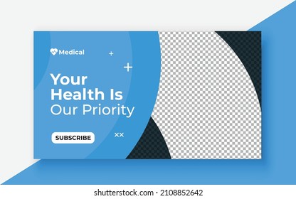 Medical healthcare, exercise youtube thumbnail, Video thumbnail template