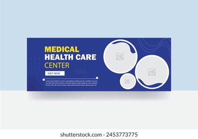 Medical healthcare facebook cover and banner cover template design