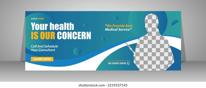 	
Medical healthcare facebook cover design and web banner template	
