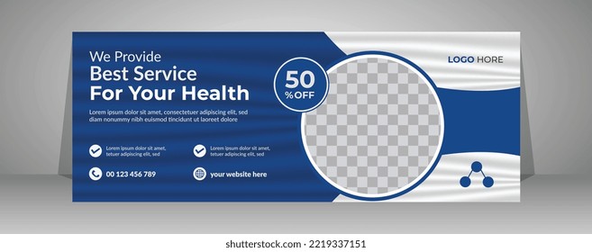 	
Medical healthcare facebook cover design and web banner template	
