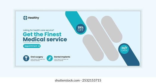 Medical healthcare  Facebook cover design template or web banner design