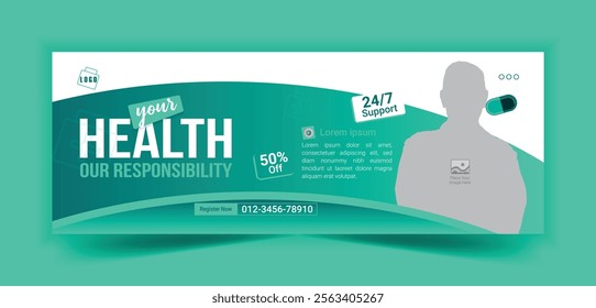 Medical healthcare facebook timeline cover and web banner template