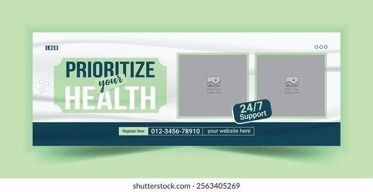 Medical healthcare facebook timeline cover and web banner template