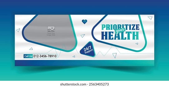 Medical healthcare facebook timeline cover and web banner template