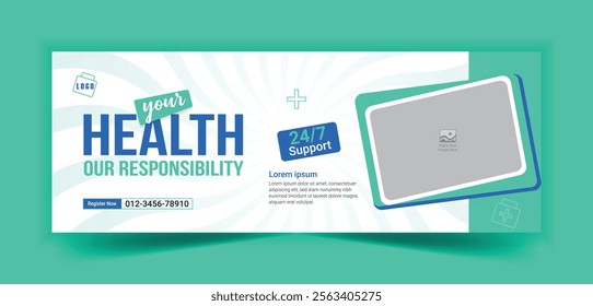 Medical healthcare facebook timeline cover and web banner template