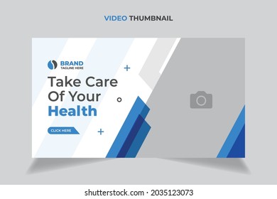 Medical Healthcare, Fitness Training, Exercise Cover Design , Video Thumbnail Template Vector Design.