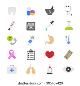 Medical and Healthcare Flat Color Icons