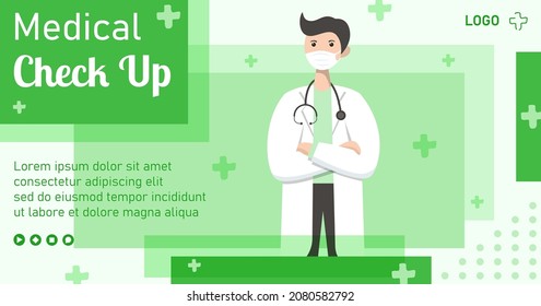  Medical Healthcare Flat Design Illustration Post Editable of Square Background Suitable for Social media, Feed, Card, Greetings and Web Internet Ads Template