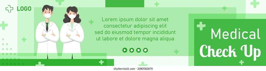 Medical Healthcare Flat Design Illustration Banner Editable of Square Background Suitable for Social media, Feed, Card, Greetings, Print and Web Internet Ads Template