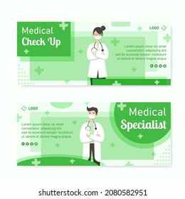 Medical Healthcare Flat Design Illustration Banner Editable of Square Background Suitable for Social media, Feed, Card, Greetings, Print and Web Internet Ads Template