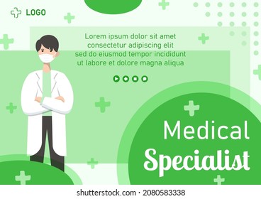 Medical Healthcare Flat Design Illustration Brochure Editable of Square Background Suitable for Social media, Feed, Card, Greetings, Print and Web Internet Ads Template