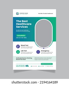 Medical healthcare flyer, A4 flyer template, dental brochure design, medical poster