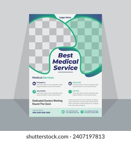 Medical healthcare flyer design and brochure template