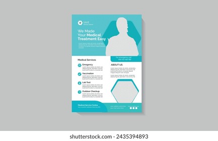 Medical healthcare flyer design and  cover page template