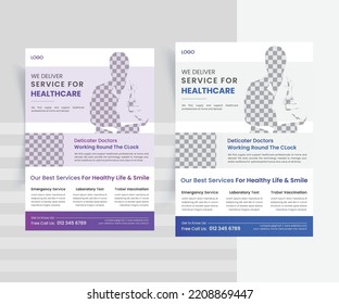 Medical Healthcare Flyer Design Template, Health Leaflet, Vector Flyer Design , A4 Size Vect